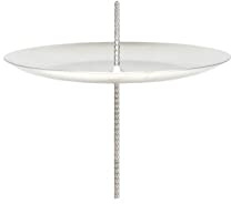NaDeco Adventskranzstecker 4 STK., Silber, Größe wählbar Ø 50-77mm Adventsstecker Kerzenhalter Silber Kerzenteller Kerzenstecker für Adventskranz Adventskranzhalter mit Dorn, Größe:Ø 77 mm
