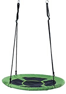 Sandora | Nestschaukel grün oder Regenbogenfarbe | Nest-Schaukel für Kinder | Hängeschaukel Rundschaukel Ø 100cm | Schaukel bis 150 kg belastbar (grün)