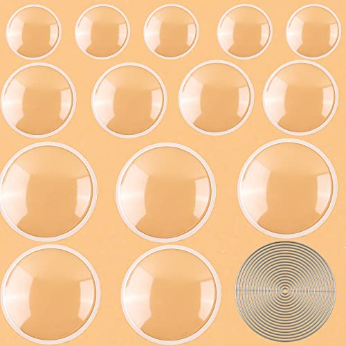 30 Stück runde dimensionale Shaker-Kuppeln und 17 Stück/Set Kreise Stanzformen für Kartenherstellung DIY Scrapbooking 3 Größen Kunststoff klar Puffy Shaker Abdeckungen Shaker Fenster Blister