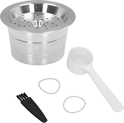 Wiederverwendbare Kaffeekapseln, Kaffee-Filter-Kapsel, wiederverwendbar, Edelstahl, kompatibel mit K-Fee-Kaffeemaschinen, mit 1 Teelöffel und 1 Bürste