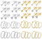 Dochais 24 Paar Damen Ohrringe Ohrstecker, Hypoallergene Ohrringe, Cubic Zirkonia Stud Earrings, CZ Nieten, Creolen Gold/Silber, Kleine Ohrringe, Ohrringe aus Edelstahl für Männer und Frauen