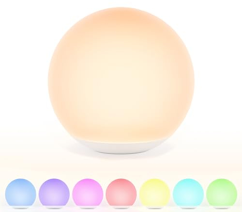 ANVIGO Nachtlicht Kinder, LED Nachtlicht Baby Nachtlicht Kinder Dimmbar, USB Aufladbare Nachttischlampe Kinder mit RGB 7 Farbwechsel & Dimmfunktion 0.5-1H Timer für Schlafzimmer