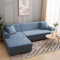 HEYOMART Sofabezug Ecksofa L Form Stretch Sofa Überzug Universal Couchbezug Für 1/2/3/4 Sitzer - 1 Sitzer, Hellblau (L Form Ecksofa Erfordert Zwei)