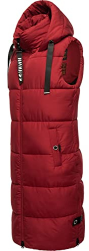 Navahoo Damen ärmellose lange Outdoorweste warme Winterjacke Schnuffelchen XS-3XL
