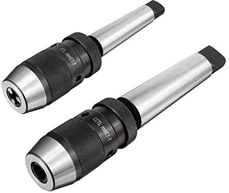 sourcing map Keyless Drill Chuck Set, MT3 MT4 Morse Taper Mount 1/32-1/2 (1mm-13mm) 3-Jaw Adjustable for Lathe Milling Drilling Machine