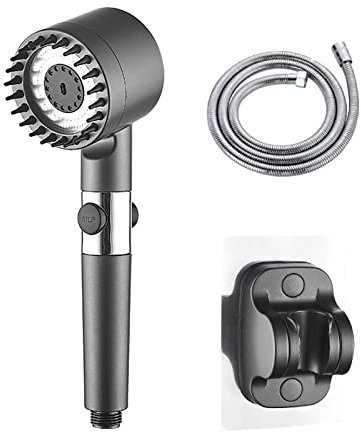 2023 New 4 in 1 High Pressure Massage Shower Head, 3 Modes Filtered Showerhead, Water Saving Shower Heads with Handheld, Bathroom Body Scalp Hair Handheld Bath Brush(#4)