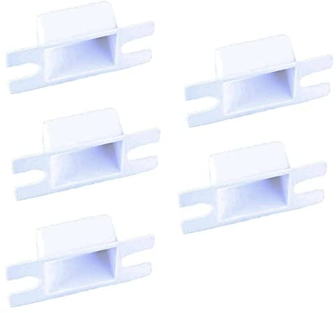 5 Pack Latch Strike Plate Buckle Box, White Plastic Door Striker Keep Plate Dust Box for Mortice Door Latch