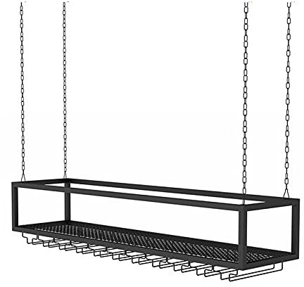 Bar-hängendes Weinregal, Wohnzimmer-Weinhalter-Dekoration, Küchenkelch-Weinlagerregal, Restaurant-Weinflaschenregal, Bartheken-Weinglasregal (Farbe: B, Größe: 60 * 25 cm) Made in China