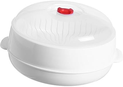 Warmhm Mikrowellen-dampfgarer Asiatischer Dampfer Chinesische Lebensmittelbehälter Veggie Dampfer Backofen Dampfgarer Ablaufkorb Kühlschrank-lebensmittelbox Knödel Weiß Gemüse
