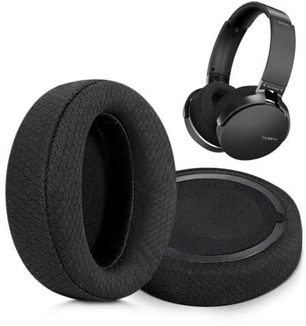 XBERSTAR Ersatz-Ohrpolster für Sony MDR-XB950BT Kopfhörer, Headset-Ohrpolster, Reparaturteile (schwarze Netz-Ohrpolster)