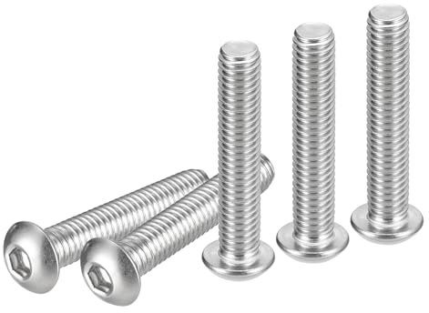 DTGN 3/8-16x2 Vis à Tête Cylindrique à Six Pans Creux 20 Pièces Convient pour les Machines Acier Inoxydable 304 18/8 Fixations UNC à Filetage Complet à Entraînement Hexagonal