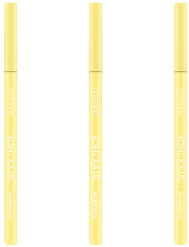 Catrice Kohl Kajal Waterproof, Kajalstift, Nr. 120, Gelb, definierend, glänzend, schimmernd, vegan, wasserfest, ohne Mikroplastikpartikel, Nanopartikel frei, 3er Pack (3x0.78g)