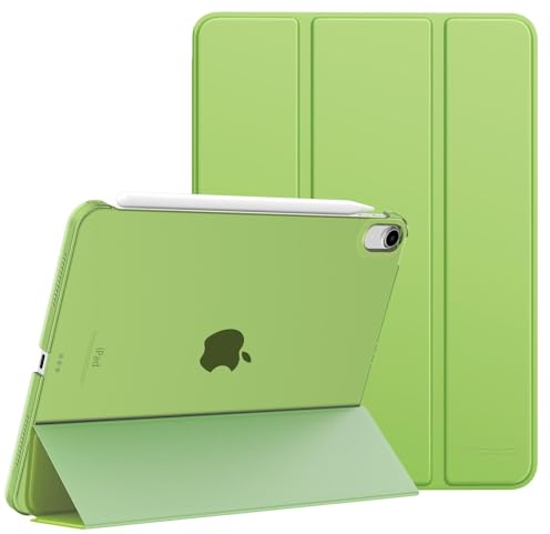 MoKo für iPad Air 11 Zoll Hülle (M3 2025 / M2 2024), iPad Air 5/4 Generation Hülle 2022/2020 10,9, Smart Schlanke Transluzente Harte PC Rückseite Schutzhülle,Unterstützt Touch ID, Scharfes Grün