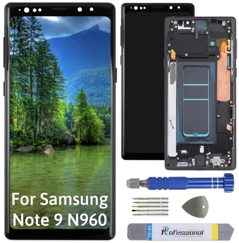 Int'x Ecran OLED pour Samsung Note 9 (Fingerprint) - Ecran de Remplacement pour LCD/OLED - Écran Tactile de Haute qualité avec châssis - Outils de Remplacement d'écran supplémentaires - Noir