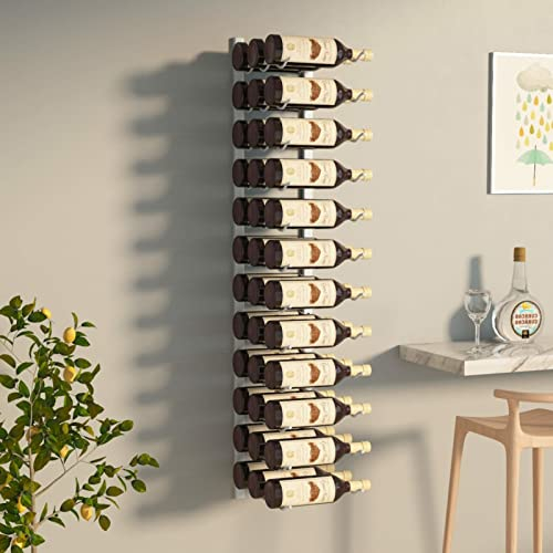 ZEYUAN Porte-bouteilles mural pour 36 bouteilles, porte-bouteilles de vin, porte-bouteilles de bar, étagère à vin, support pour bouteilles de vin, cave à vin, fer blanc