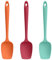 U-Taste Silicone Spoon Spatula Set of 3: 315 ℃ Heat-Resistant Food Grade Flexible Rubber Scraper, Cooking Baking Scraping Mixing Kitchen Utensils for Non Stick Pan/Wok (Colorful)