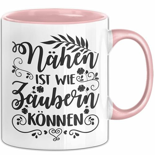 Nähen Geschenk Stricken Nähen Ist Wie Zaubern Können Tasse Geschenk Kaffee-Becher (Rosa)