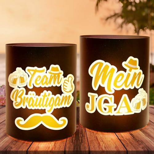 LOHAME 12 STK Windlicht Tischdeko JGA Deko Männer Windlichter Team Bräutigam Tischdekoration Junggesellenabschied Bachelorette Verlobungen Hochzeit Party Dekoration für Kerzen Teelichter