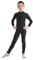 Yruioon Mädchen Turnanzug Langarm Gymnastikanzug Stretch Ballettanzug Ganzkörper Trikotanzug Leotard Sport Body Overall Jumpsuit Schwarz 146-152