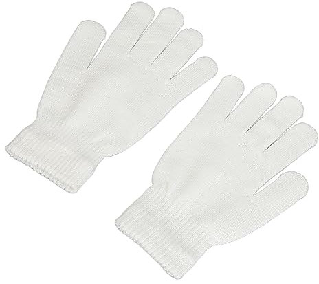 Qukaim Light Up Gloves - Fluorescent Hand Decorations for Halloween and Festival Parties, Night Glowing Design, One Size Fits Most, White