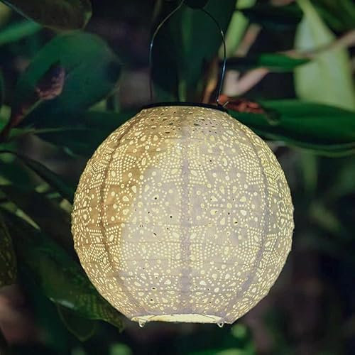 SolarCentre Tyvek - Farol solar colgante de tela para exteriores (esfera de 20 cm)