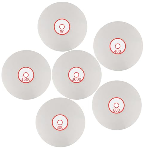 Diamant-Polierscheiben-Set, 15,2 cm, flache Diamant-Scheiben, Körnung 80/400/600/800/1500/3000, für Sandstein, Granit, Glas, 6 Stück