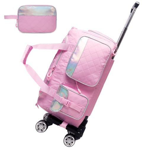 Reisetasche Mit Rollen Sporttasche Mit Rollen Duffel Bag Leichte Reisetasche für Urlaub und Sport, Schwimmbad, Klinikaufenthalt