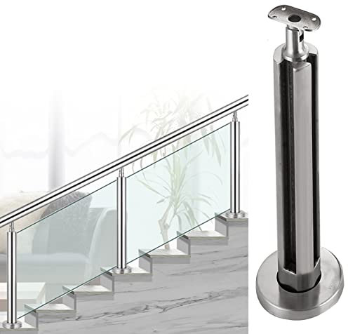 Serre-poteau rond en verre pour escalier, terrasse, balcon, balustrade, clôture, pilier pour panneaux de verre de 10/12 mm, idéal pour hôtel, banque, bureau et restaurant