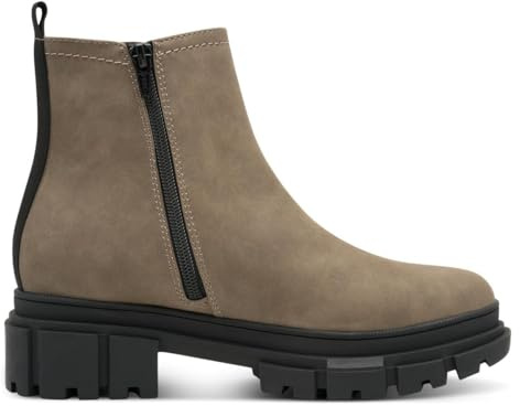 s.Oliver Damen Chelsea Boots mit Reißverschluss Vegan, Braun (Dark Taupe), 40 EU