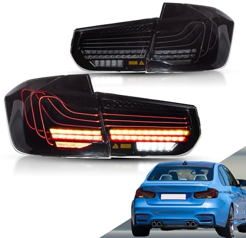 VLAND Rückleuchten Kompatibel für 3er F30 F80 M3 2013-2018 [Nicht für F31/F34], Mit E-Prüfzeichen,1 Satz (M4-Stil Schwarz)