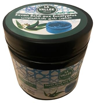 Savon Noir beldi Naturel à l'Huile d'Eucalyptus – Gommage Exfoliant pour le Corps et le Visage - 200g