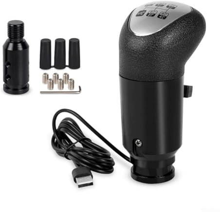 Zilimontt USB-LKW-Simulator-Schalthebel für G29 G27 G25, Schaltknauf für ATS/ETS2, PC-Sim-Rennschaltung, Rennspiel, USB-Schaltknauf