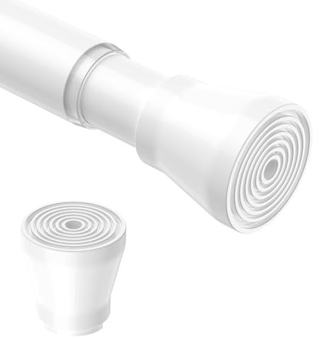 Fvonzn Duschvorhangstange zum Klemmen (70-127 cm) - Weiße Gardinenstange ohne Bohren - Teleskopische Spannstange 28-50 Zoll - Für Vorhänge & Dusche