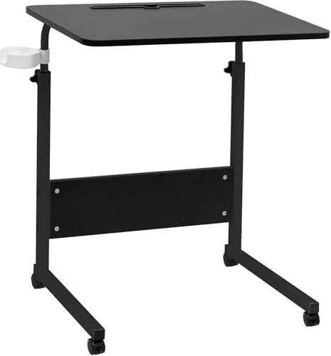 GRANDMA SHARK 60 × 40 cm Laptop Table for Sofa or Bed, Laptop Desk, Standing Height Adjustable Computer Desk, Portable Side Bed Sofa Table - Black