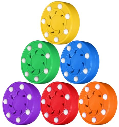 SOIMISS 6 Pcs Ice Hockey Balls for Training and Practice Indoor Outdoor Roller Hockey Pucks Stable Rolling Sports Balls for Skill Improvement