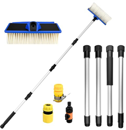 Labmilon Teleskop Waschbürste, Autowaschbürste, Autobürste, Auto Bürste, Waschbesen, Reinigungsbürste, Wasserbürste, Teleskop-Waschbürste, für Caravan, Auto, LKW, Bus, Van, Wohnmobil