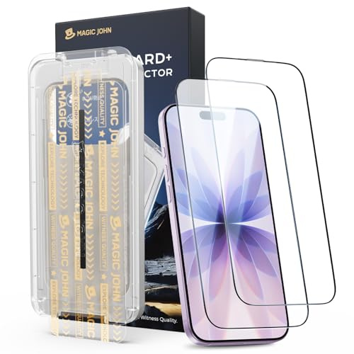 MAGIC JOHN 3rd Gen for iPhone 17 Screen Protector, 2 Pack | 9H Tempered Glass, Easy Installation, Bubble Free, 1:1 Full Coverage, Auto Dust-Elimination, HD Clear, Anti Scratch