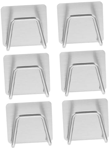 Hemobllo 6 pièces Porte Éponge Mural INOX pour Cuisine et Salle de Bain Lot de Supports Robustes Installation sans Perçage pour Évier et Rangement Pratique