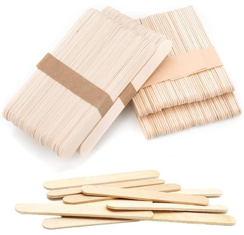ZHITENG 200 Stück Eisstiele Holz 1.8cm x 15cm, Naturbelassene Holzstäbchen DIY, Holzspatel Waxing, Vielseitig Einsetzbare Bastelhölzer für DIY Projekte, Party Deko, Kunsthandwerk