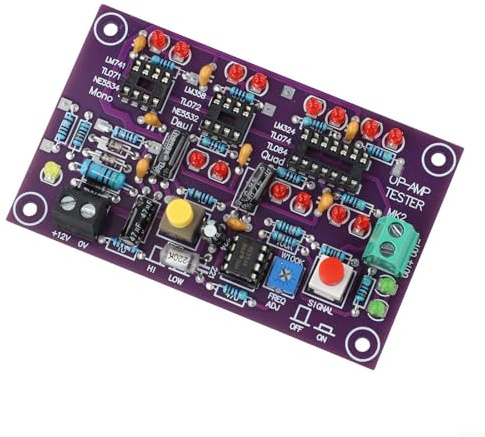 CWOQOCW Probador operacional de DC 12V T2 OPAMP con el LED para el tablero de prueba operacional del lifier del amplificador del cuádruple dual