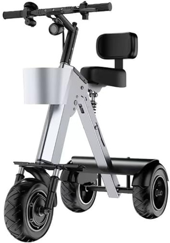 ZenSeFarin Triciclo Eléctrico Plegable De 3 Ruedas con Respaldo para Adultos, Ligero, con Batería Extraíble De 36v Y 10 Ah, Marcha Atrás E Interruptor De Llave para Desplazamientos Y Viajes