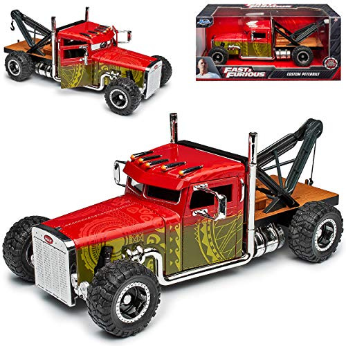 alles-meine.de GmbH Peterbilt Custom Abschlepper Truck Hobbs & Shaw Fast Furious 1/24 Jada Modell Auto mit individiuellem Wunschkennzeichen