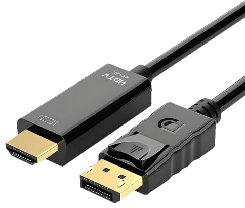Leloco 4K DisplayPort auf HDMI Kabel 1M, DP auf HDMI 4K@30Hz PVC, HDMI Displayport Kabel für PC, HDTV, Laptop, TV, Projektor, Monitor, Desktop usw