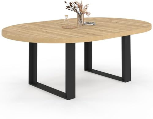 IDMarket - Table à Manger Extensible Ronde Phoenix 140-200 cm Bois et Noir | Capacité 6-10 personnes