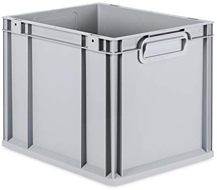 aidB Eurobox NextGen Grip, 400x300x320 mm, Griffe geschlossen, robuste Plastikbox aus Kunststoff mit ergonomischen Griffen, stapelbare Kunststoffkiste, ideal für die Industrie, 1St.