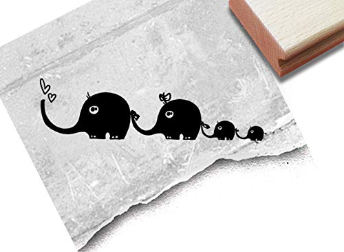 Stempel - Kinderstempel Motiv ELEFANT mit Familie - Bildstempel Geschenk für Kinder - Kita Schule Einschulung Basteln Deko - von zAcheR-fineT