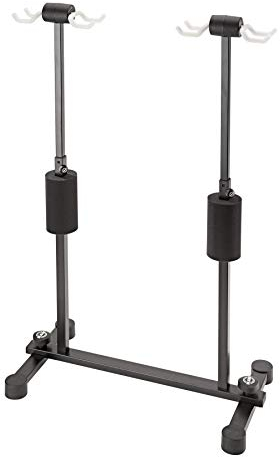 K&M 17605 4-fach Gitarrenständer Roadie mit Einhängebügel - Nitrolack geeignet - Ideal für Studio, Bühne, Band-Raum