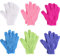 6 Pairs Double Sided Exfoliating Gloves Body Scrubbing Glove Bath Scrubs for Shower, 6 Colors