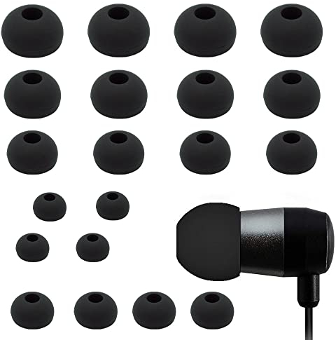 MMOBIEL 10 Paar Silikon Ohrstöpsel Ear Buds Set kompatibel mit Diverse Kopfhörer (Schwarz)