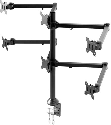 VIVO Steel Hex 23 to 32 inch LED LCD Computer Monitor, Heavy Duty Desk Mount, Fully Adjustable Stand, Holds 6 Screens, STAND-V106A